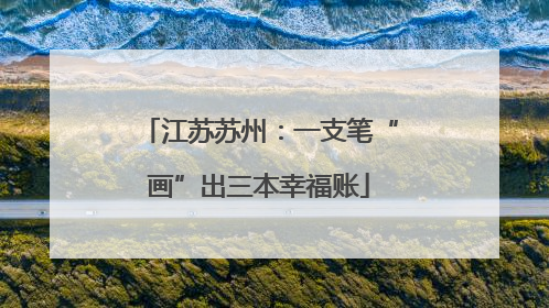 江苏苏州：一支笔“画”出三本幸福账