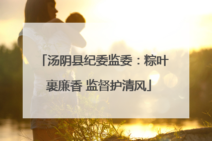 汤阴县纪委监委：粽叶裹廉香 监督护清风