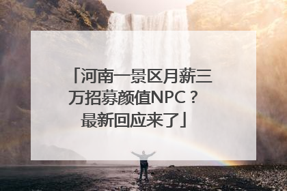 河南一景区月薪三万招募颜值NPC？最新回应来了