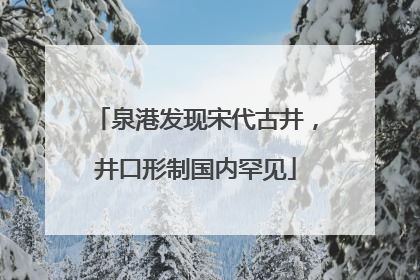 泉港发现宋代古井，井口形制国内罕见