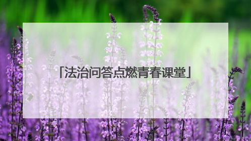 法治问答点燃青春课堂