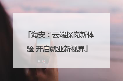 海安：云端探岗新体验 开启就业新视界