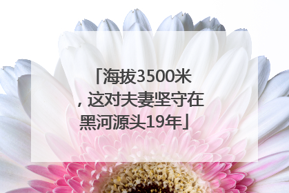 海拔3500米，这对夫妻坚守在黑河源头19年