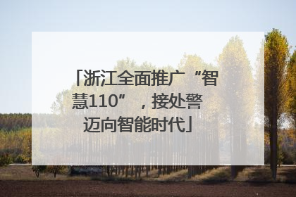 浙江全面推广“智慧110”，接处警迈向智能时代