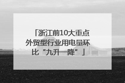 浙江前10大重点外贸型行业用电量环比“九升一降”