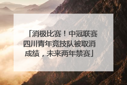 消极比赛！中冠联赛四川青年竞技队被取消成绩，未来两年禁赛