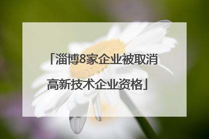 淄博8家企业被取消高新技术企业资格