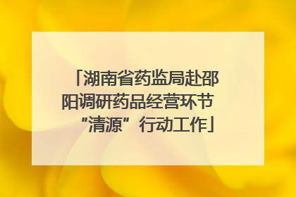 湖南省药监局赴邵阳调研药品经营环节“清源”行动工作
