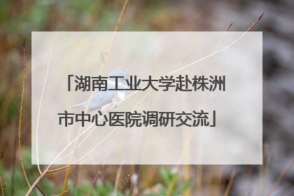 湖南工业大学赴株洲市中心医院调研交流