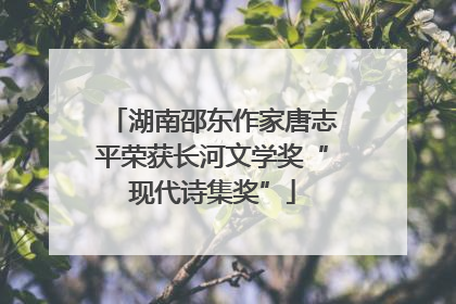 湖南邵东作家唐志平荣获长河文学奖“现代诗集奖”