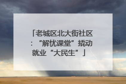 老城区北大街社区：“解忧课堂”撬动就业“大民生”
