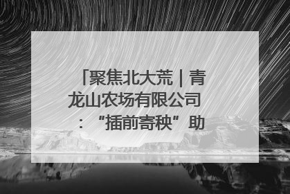 聚焦北大荒｜青龙山农场有限公司：“插前寄秧”助力农业节本增效