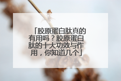 胶原蛋白肽真的有用吗？胶原蛋白肽的十大功效与作用，你知道几个