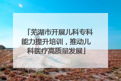 芜湖市开展儿科专科能力提升培训，推动儿科医疗高质量发展
