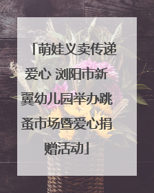 萌娃义卖传递爱心 浏阳市新翼幼儿园举办跳蚤市场暨爱心捐赠活动