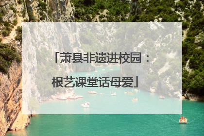 萧县非遗进校园：根艺课堂话母爱