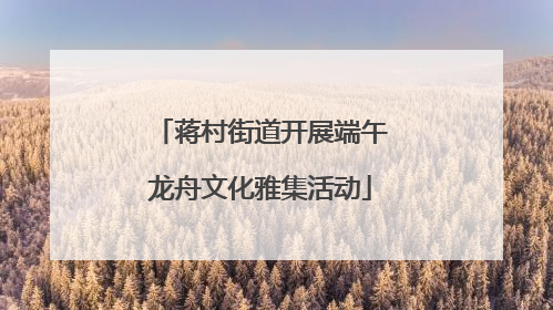 蒋村街道开展端午龙舟文化雅集活动