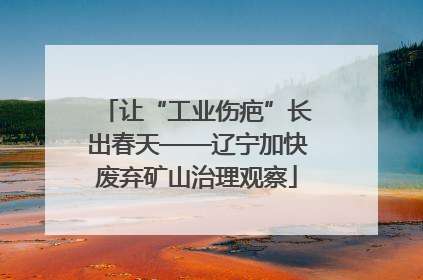 让“工业伤疤”长出春天——辽宁加快废弃矿山治理观察