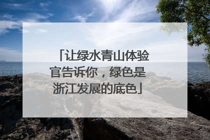 让绿水青山体验官告诉你，绿色是浙江发展的底色
