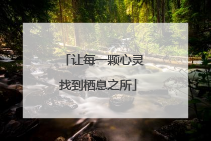 让每一颗心灵找到栖息之所