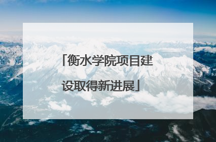 衡水学院项目建设取得新进展