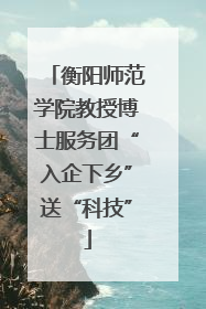 衡阳师范学院教授博士服务团“入企下乡”送“科技”