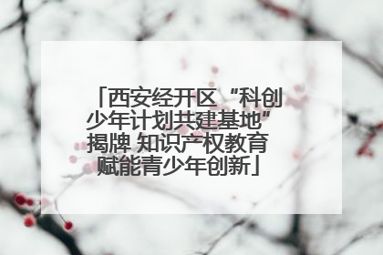 西安经开区“科创少年计划共建基地”揭牌 知识产权教育赋能青少年创新