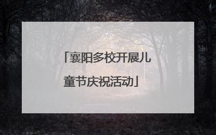 襄阳多校开展儿童节庆祝活动