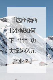 这座赣西北小城如何下“竹”功夫撑起亿元产业？
