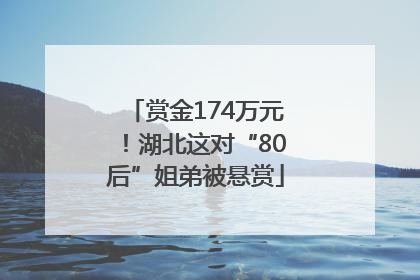 赏金174万元！湖北这对“80后”姐弟被悬赏