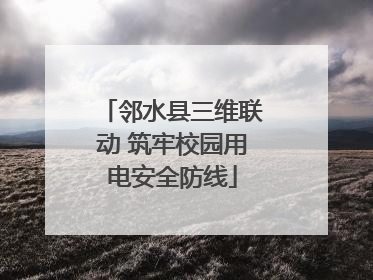邻水县三维联动 筑牢校园用电安全防线