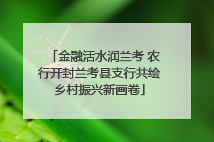 金融活水润兰考 农行开封兰考县支行共绘乡村振兴新画卷
