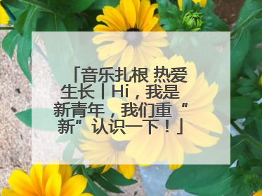 音乐扎根 热爱生长丨Hi，我是新青年，我们重“新”认识一下！