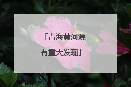 青海黄河源有重大发现