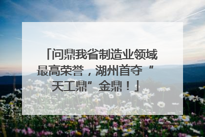 问鼎我省制造业领域最高荣誉，湖州首夺“天工鼎”金鼎！