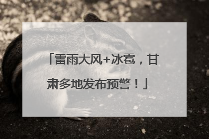雷雨大风+冰雹，甘肃多地发布预警！