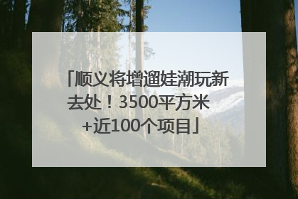 顺义将增遛娃潮玩新去处！3500平方米+近100个项目