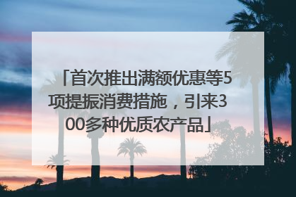 首次推出满额优惠等5项提振消费措施，引来300多种优质农产品