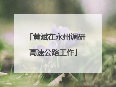 黄斌在永州调研高速公路工作