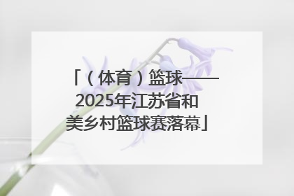 （体育）篮球——2025年江苏省和美乡村篮球赛落幕