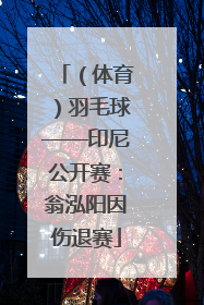 （体育）羽毛球——印尼公开赛：翁泓阳因伤退赛