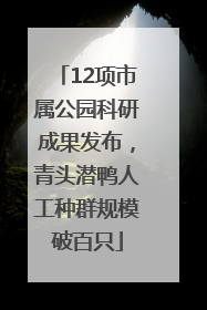 12项市属公园科研成果发布，青头潜鸭人工种群规模破百只
