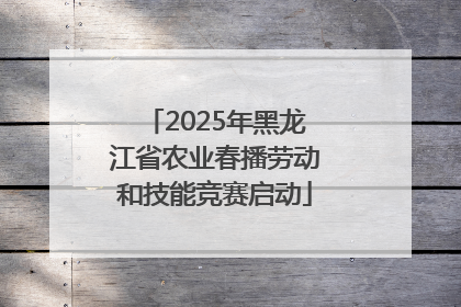 2025年黑龙江省农业春播劳动和技能竞赛启动