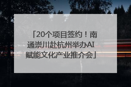 20个项目签约！南通崇川赴杭州举办AI赋能文化产业推介会