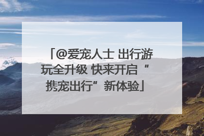 @爱宠人士 出行游玩全升级 快来开启“携宠出行”新体验